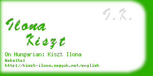 ilona kiszt business card